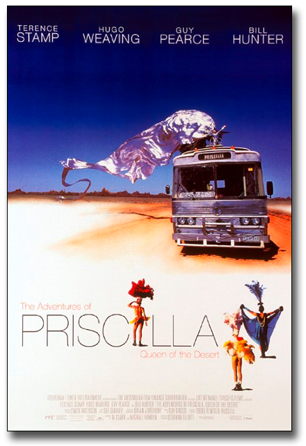 Movie Poster for The Adventures of Priscilla Queen of the Desert.