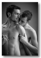 Nate and Zach Gallery button - image of passionate male nude couple in beautiful window light